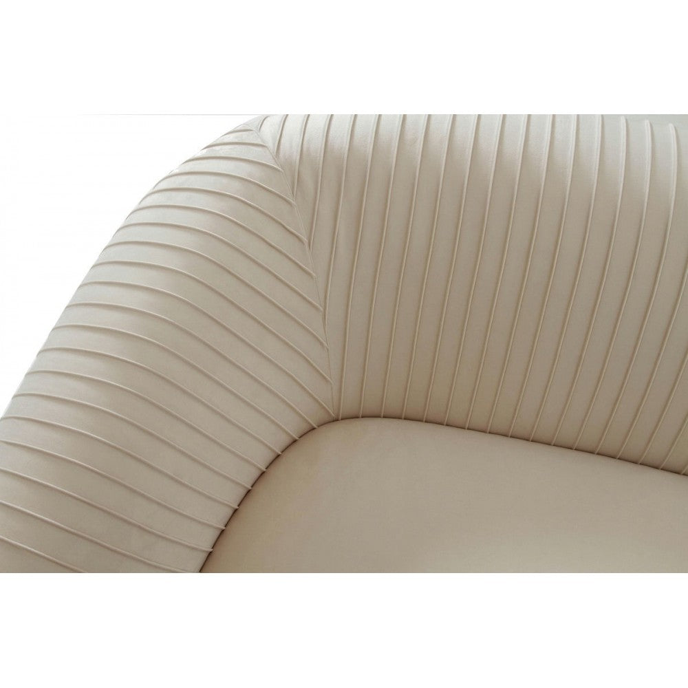 TOV Furniture Yara Pleated Beige Velvet Loveseat