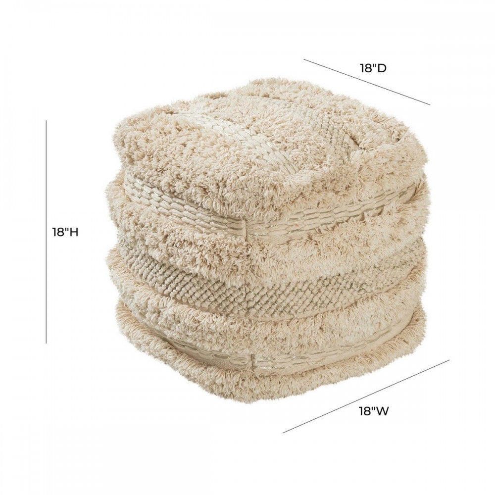 TOV Furniture Yorba Cotton  Pouf