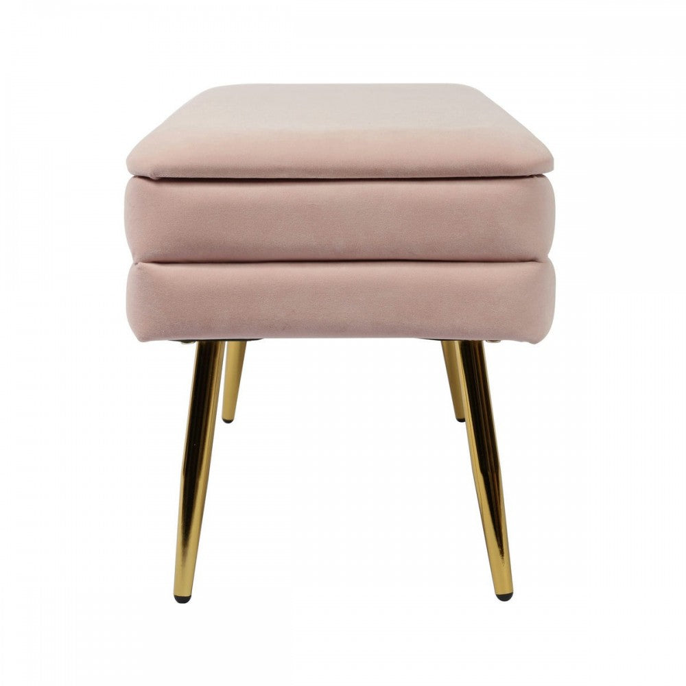 TOV Furniture Ziva Blush Velvet Storage Bench