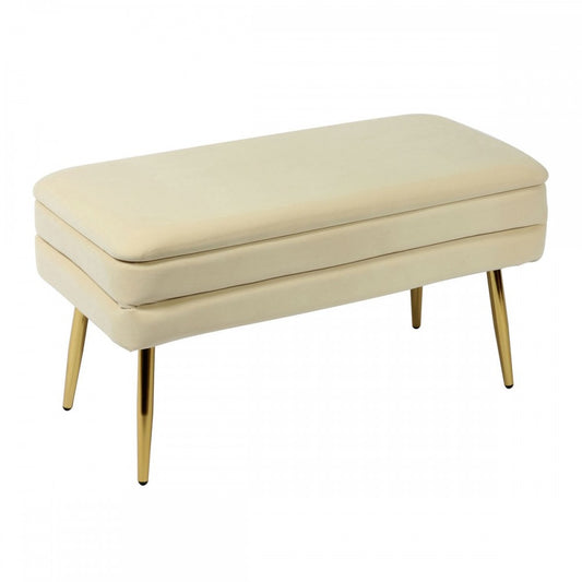 TOV Furniture Ziva Cream Velvet Storage Bench