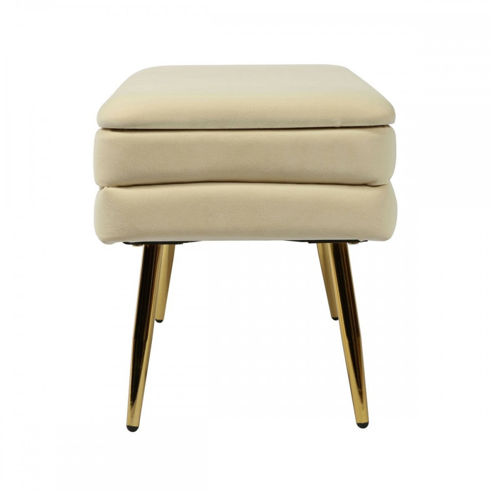 TOV Furniture Ziva Cream Velvet Storage Bench