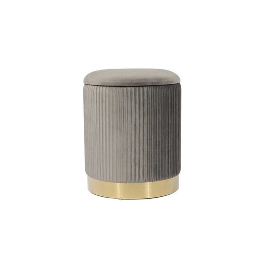 TOV Furniture Zoe Gray Velvet Storage Ottoman