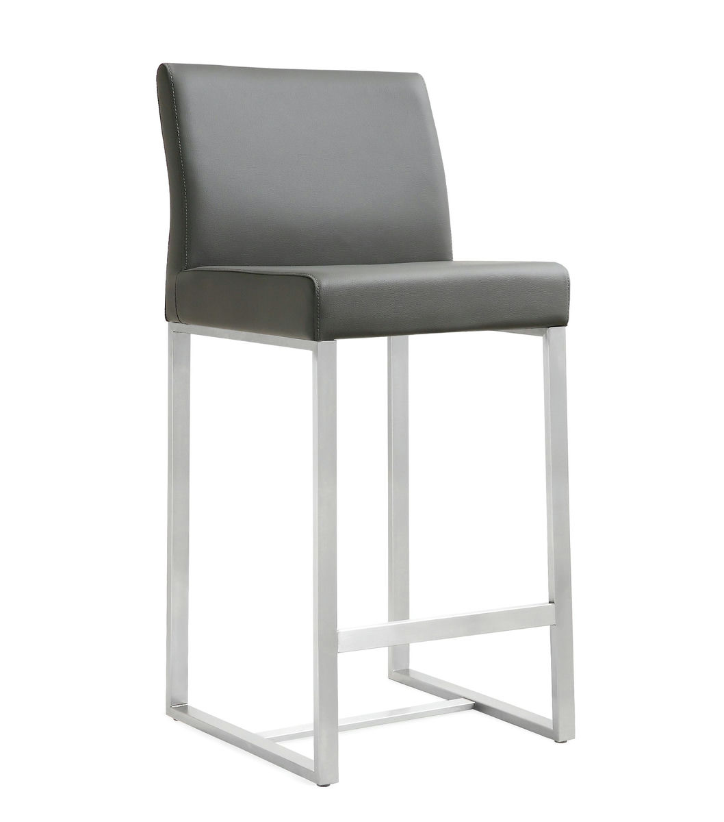 TOV Furniture Denmark Grey Stainless Steel Counter Stool (Set of 2)