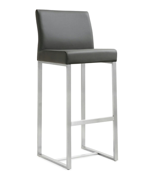 TOV Furniture Denmark Grey Stainless Steel Barstool (Set of 2)