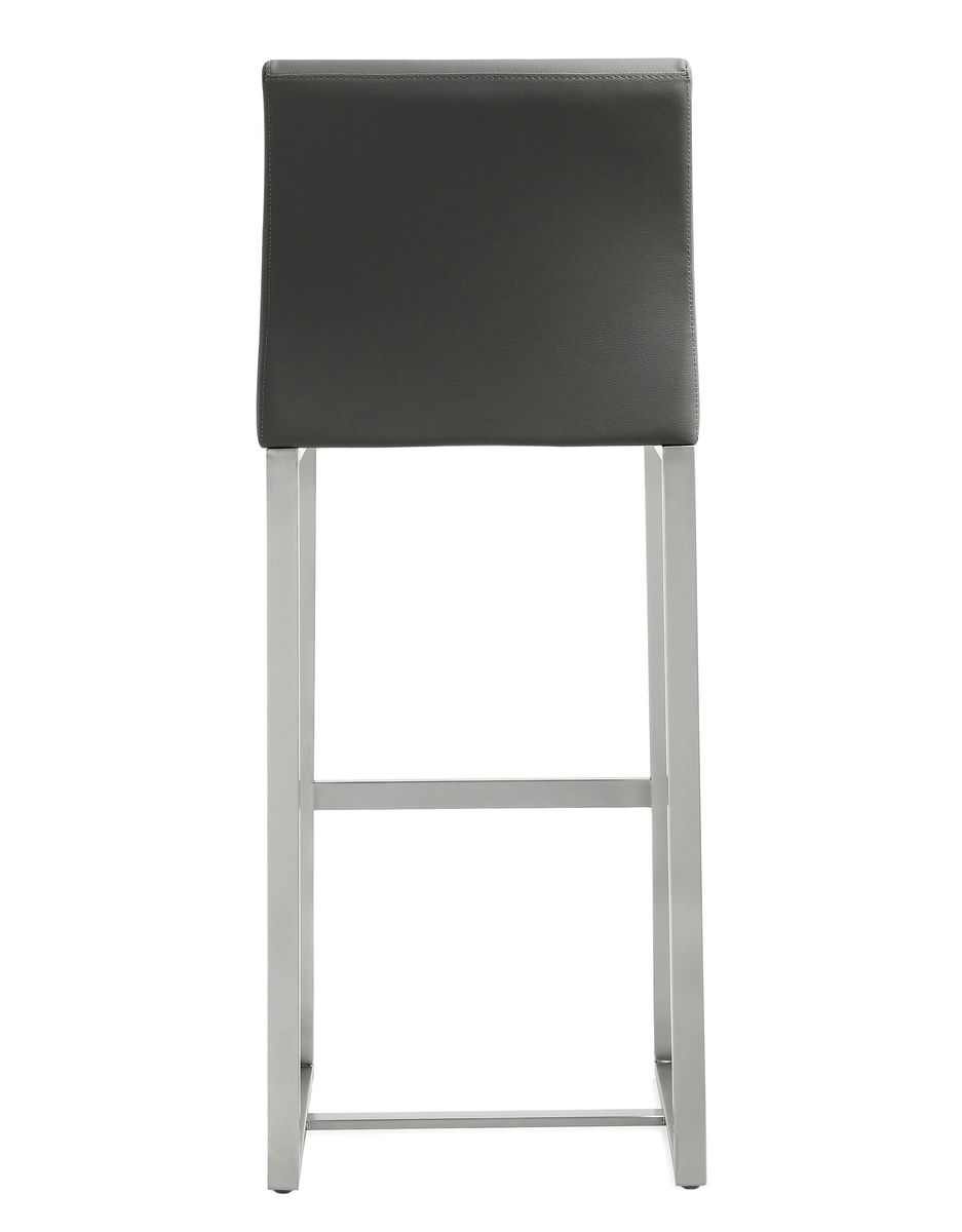 TOV Furniture Denmark Grey Stainless Steel Barstool (Set of 2)