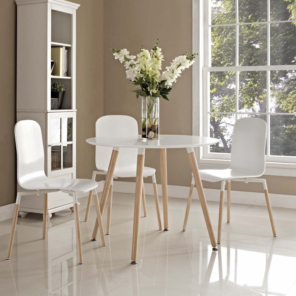 Track Round Dining Table, White