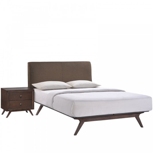 Tracy 2 Piece Queen Bedroom Set, Cappuccino Brown