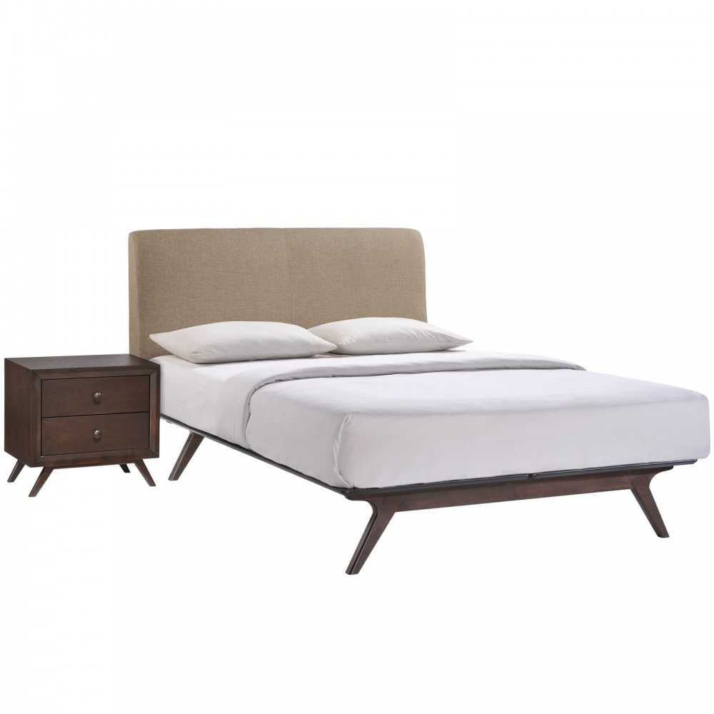 Tracy 2 Piece Queen Bedroom Set, Cappuccino Latte