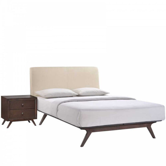 Tracy 2 Piece Queen Bedroom Set, Cappuccino Beige