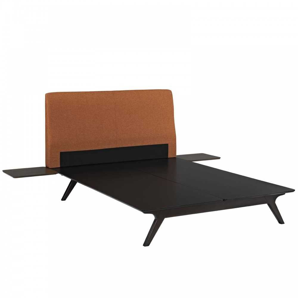 Tracy 3 Piece Queen Bedroom Set, Cappuccino Orange, MOD-5257-CAP-ORA-SET