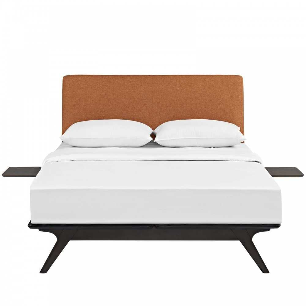 Tracy 3 Piece Queen Bedroom Set, Cappuccino Orange, MOD-5257-CAP-ORA-SET