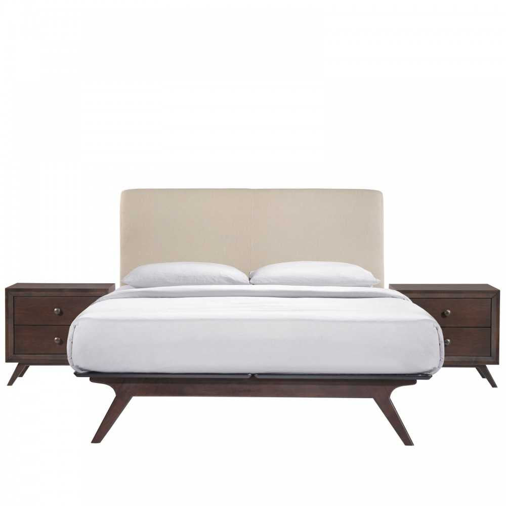Tracy 3 Piece Queen Bedroom Set, Cappuccino Beige, MOD-5261-CAP-BEI-SET