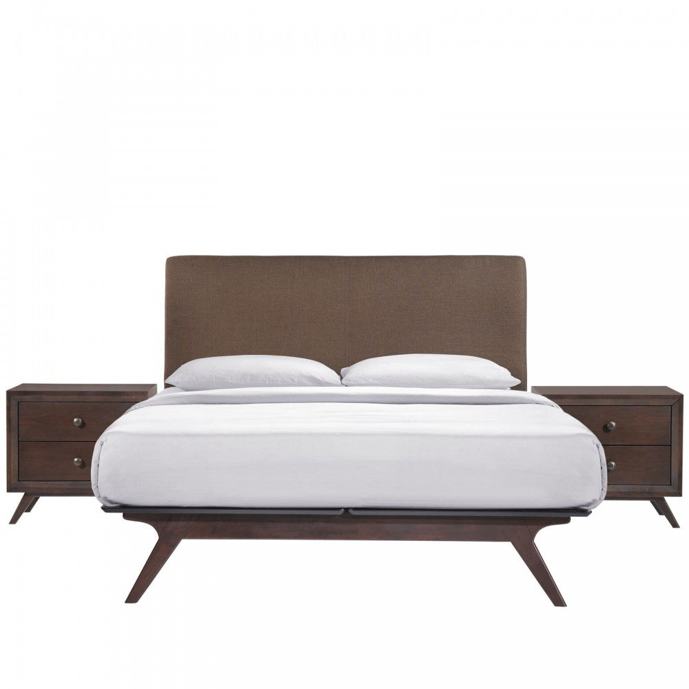Tracy 3 Piece Queen Bedroom Set, Cappuccino Brown, MOD-5261-CAP-BRN-SET