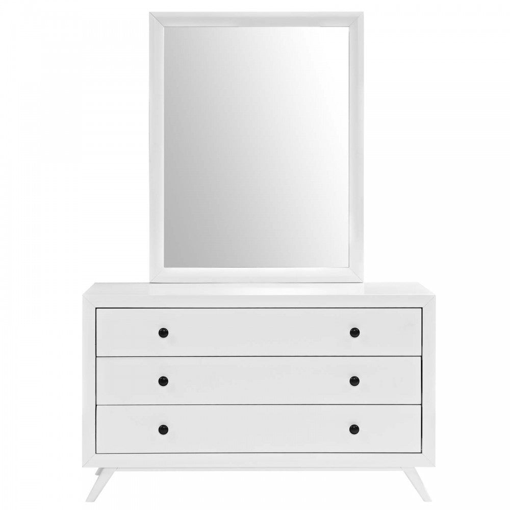 Tracy Dresser and Mirror, White