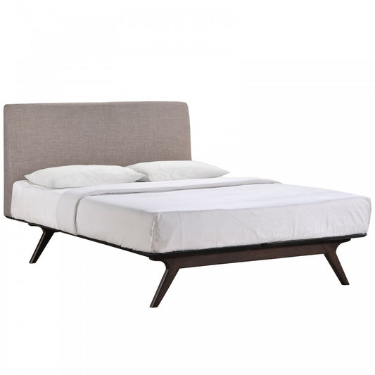 Tracy King Bed, Cappuccino Gray