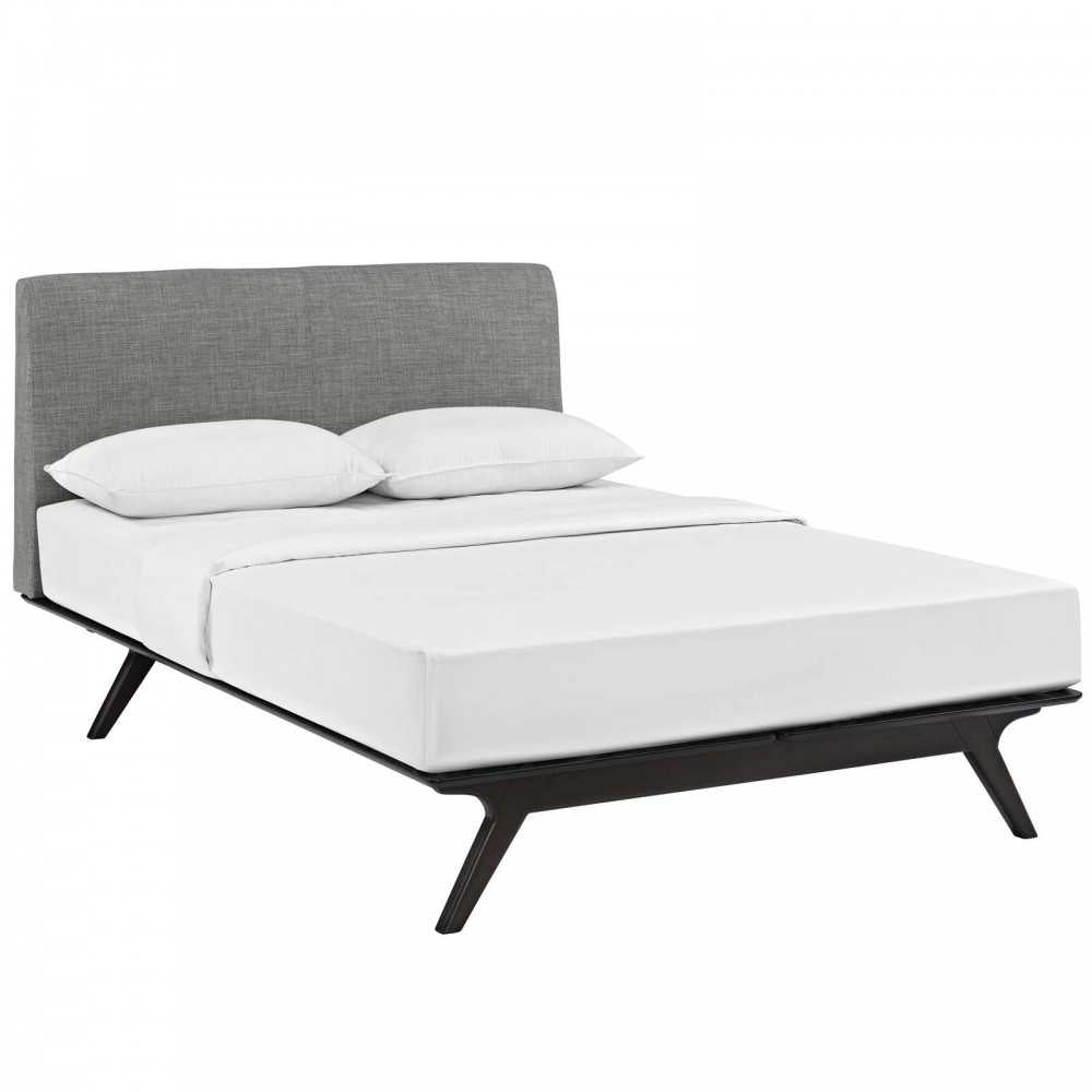Tracy Queen Bed, Cappuccino Gray