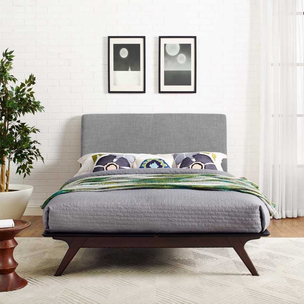 Tracy Queen Bed, Cappuccino Gray