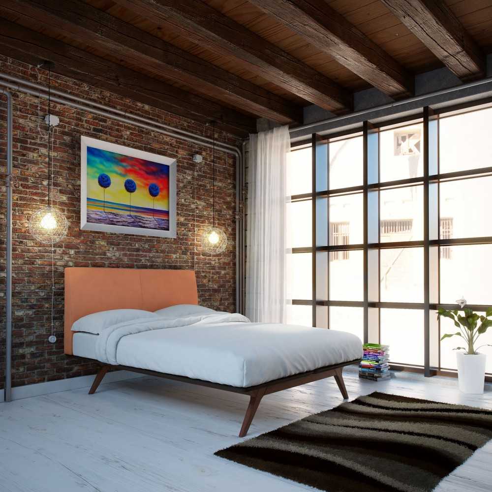 Tracy Queen Bed, Cappuccino Orange