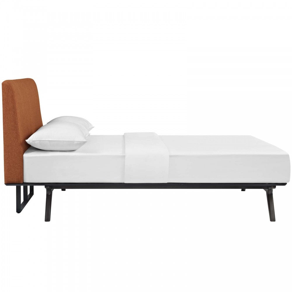 Tracy Queen Bed, Cappuccino Orange