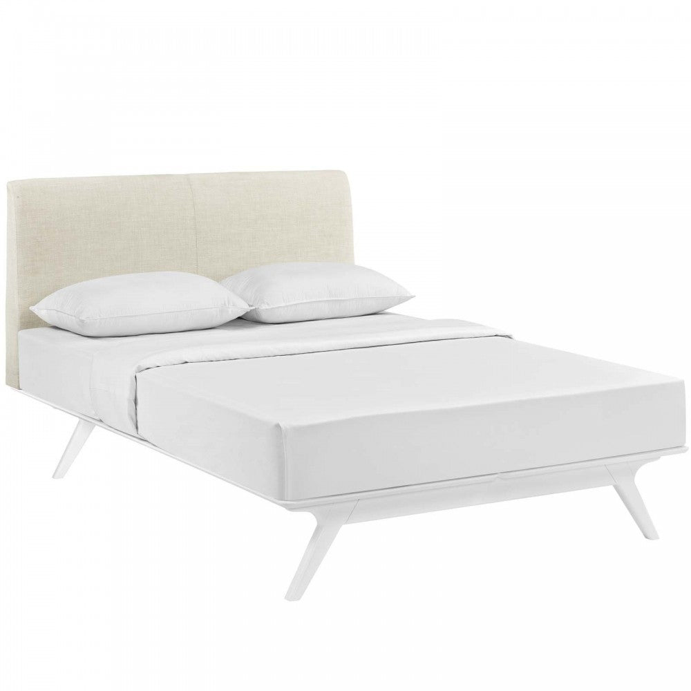 Tracy Queen Bed, White, MOD-5766-WHI-BEI