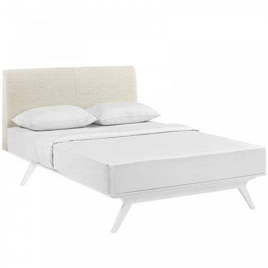 Tracy Queen Bed, White, MOD-5766-WHI-BEI