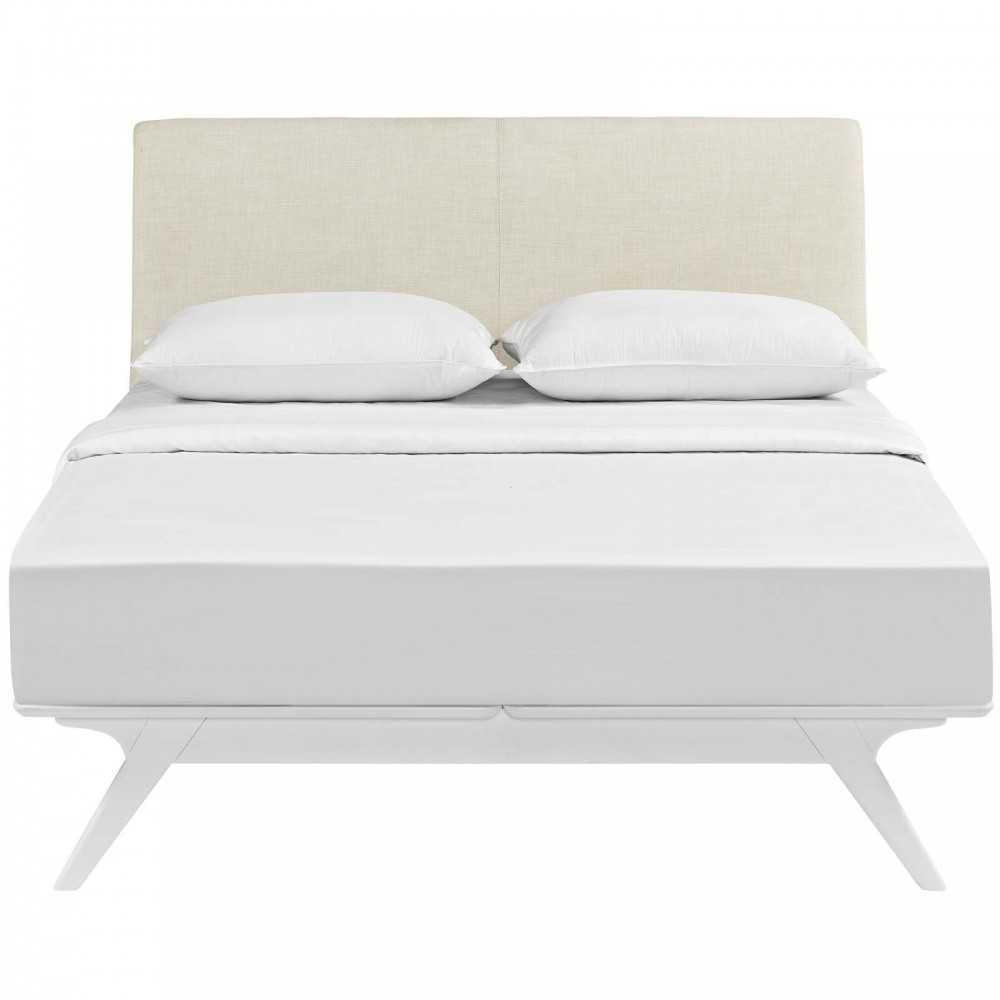 Tracy Queen Bed, White, MOD-5766-WHI-BEI