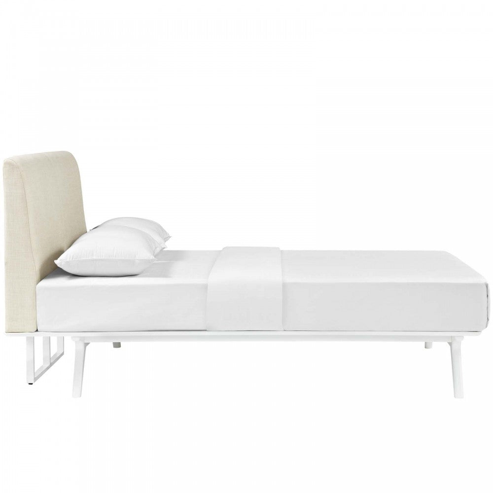 Tracy Queen Bed, White, MOD-5766-WHI-BEI