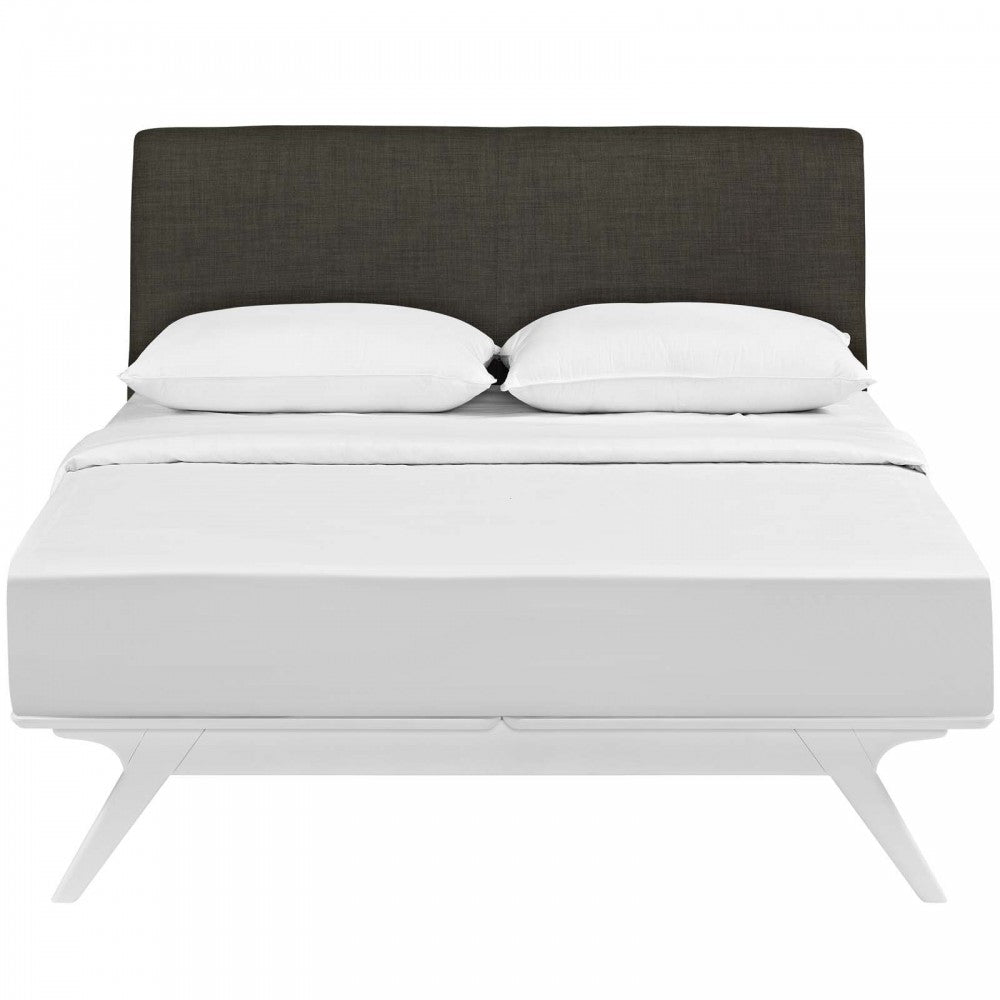 Tracy Queen Bed, White, MOD-5766-WHI-BRN