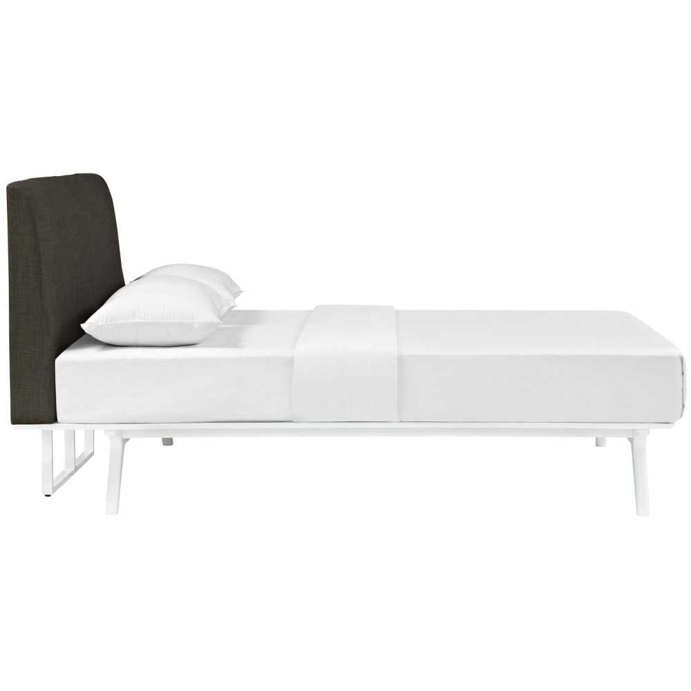 Tracy Queen Bed, White, MOD-5766-WHI-BRN