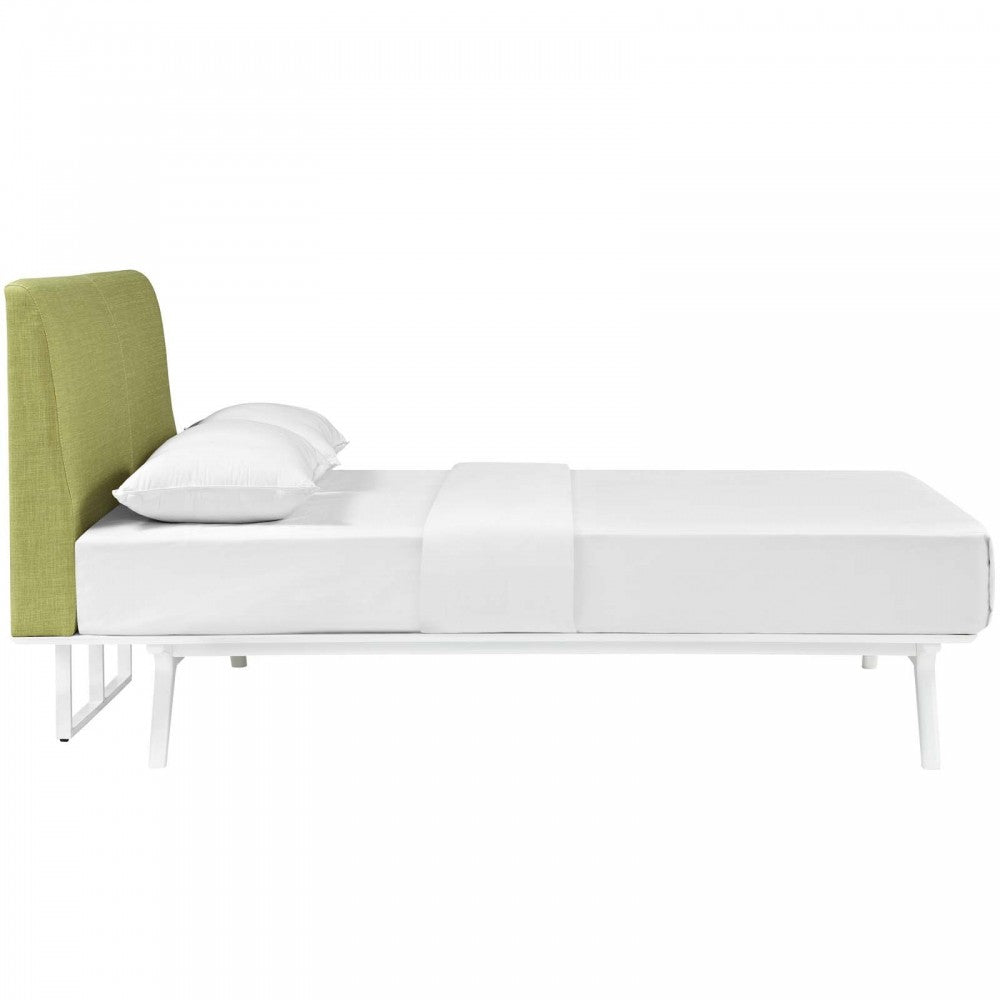 Tracy Queen Bed, White, MOD-5766-WHI-GRN