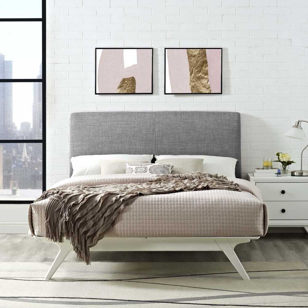 Tracy Queen Bed, White, MOD-5766-WHI-GRY