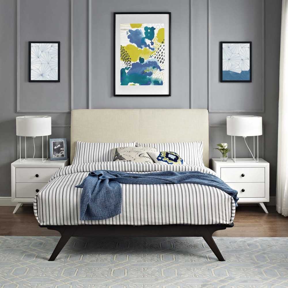 Tracy Queen Bed, Cappuccino Beige