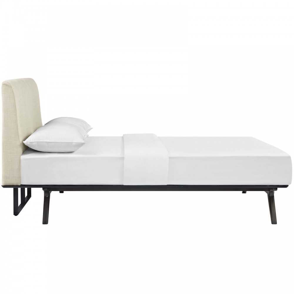 Tracy Queen Bed, Cappuccino Beige