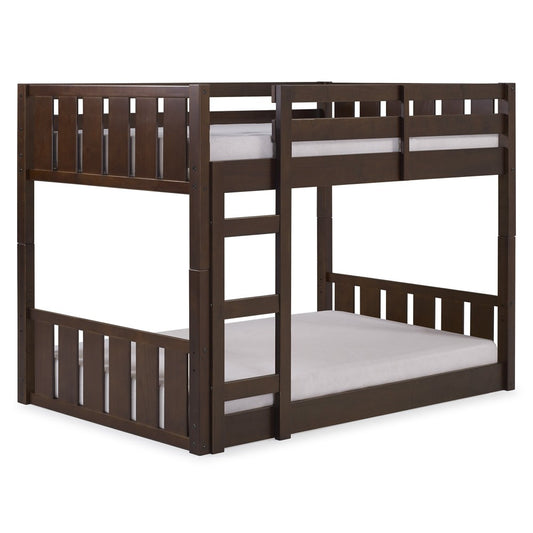 Traditional Twin over Twin Solid Wood Stackable Slat Bunk Bed - Walnut