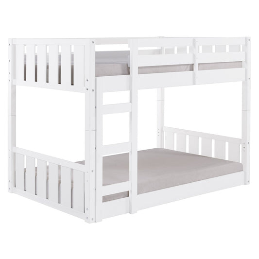 Traditional Twin over Twin Solid Wood Stackable Slat Bunk Bed - White