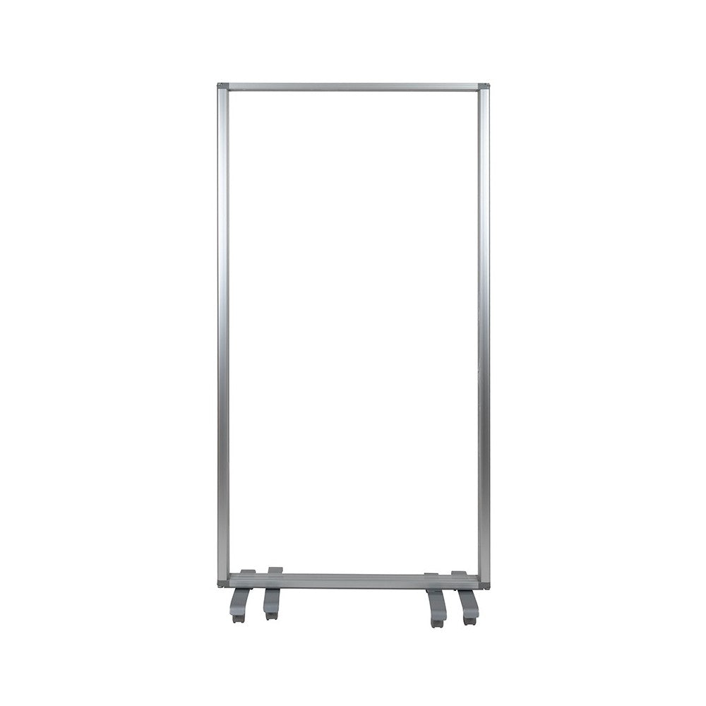 Transparent Acrylic Mobile Partition with Lockable Casters, 72"H x 36"L (3 Sections Included)