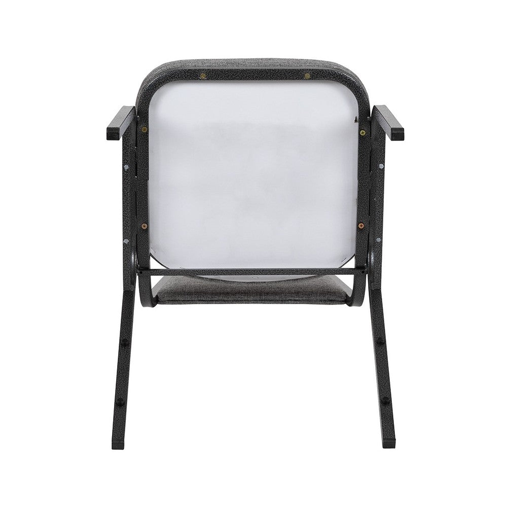 Trapezoidal Back Stacking Banquet Chair with 2.5" Thick Seat in Gray Fabric - Silver Vein Frame