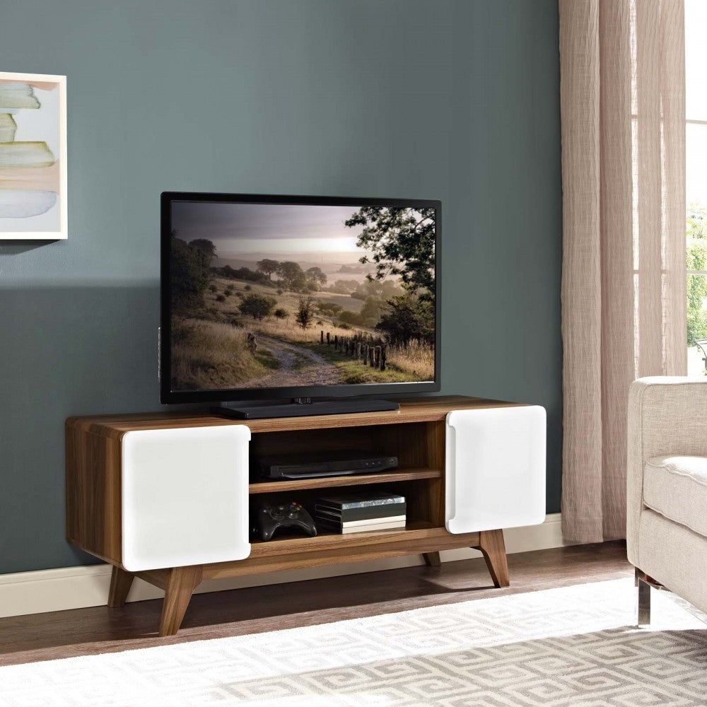 Tread 47" TV Stand, Walnut White