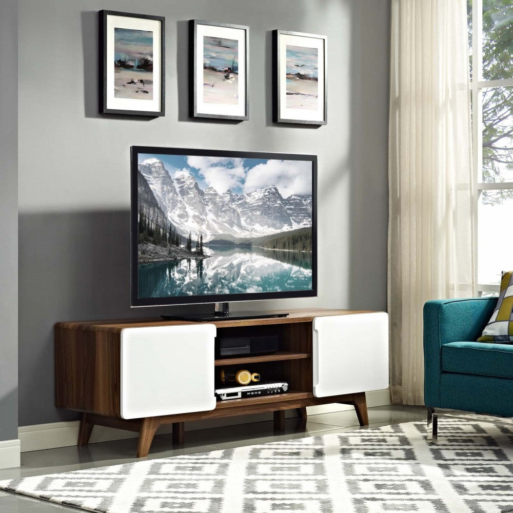 Tread 59" TV Stand, Walnut White