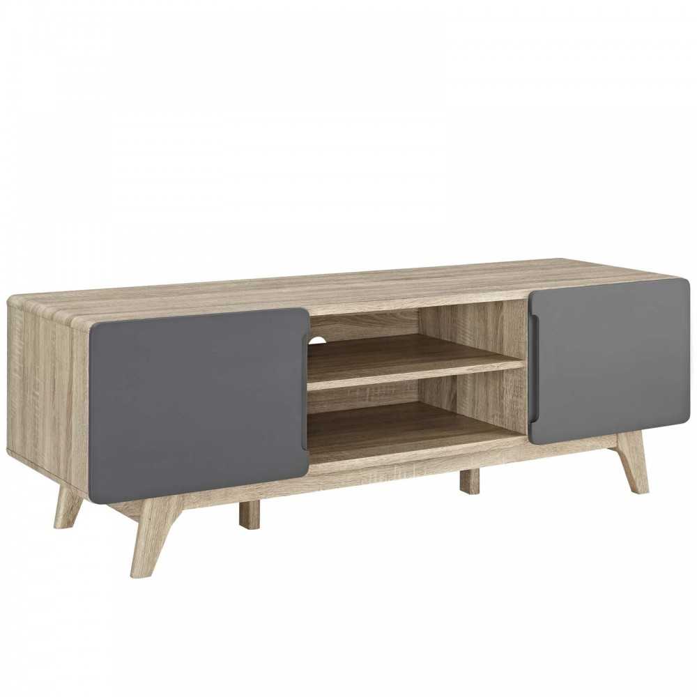 Tread 59" TV Stand, Natural Gray