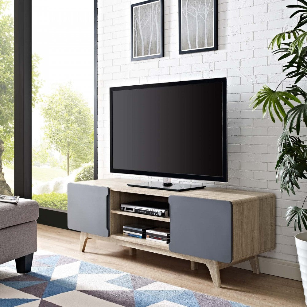 Tread 59" TV Stand, Natural Gray