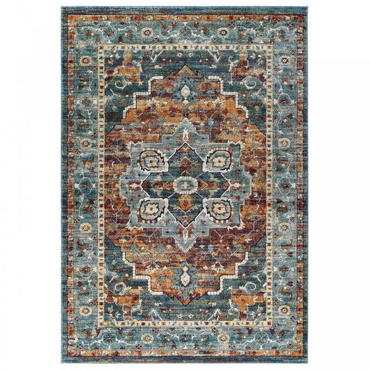 Tribute Diantha Distressed Vintage Floral Persian Medallion 5x8 Area Rug, Multicolored