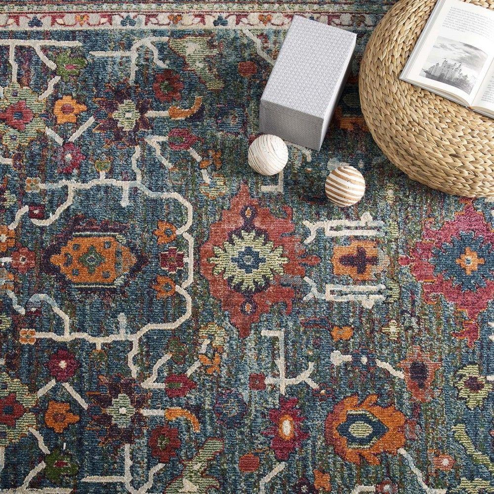 Tribute Every Distressed Vintage Floral 8x10 Area Rug