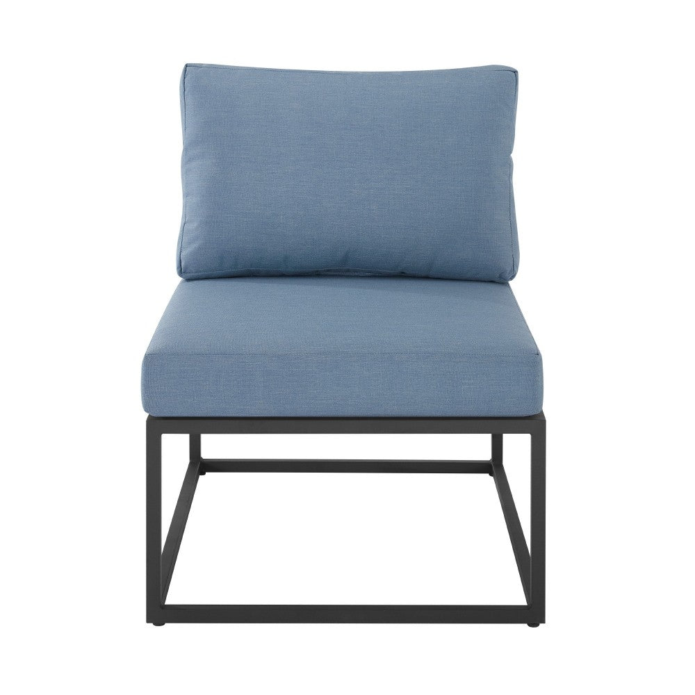 Trinidad Outdoor Modern Modular Patio Side Chair - Blue