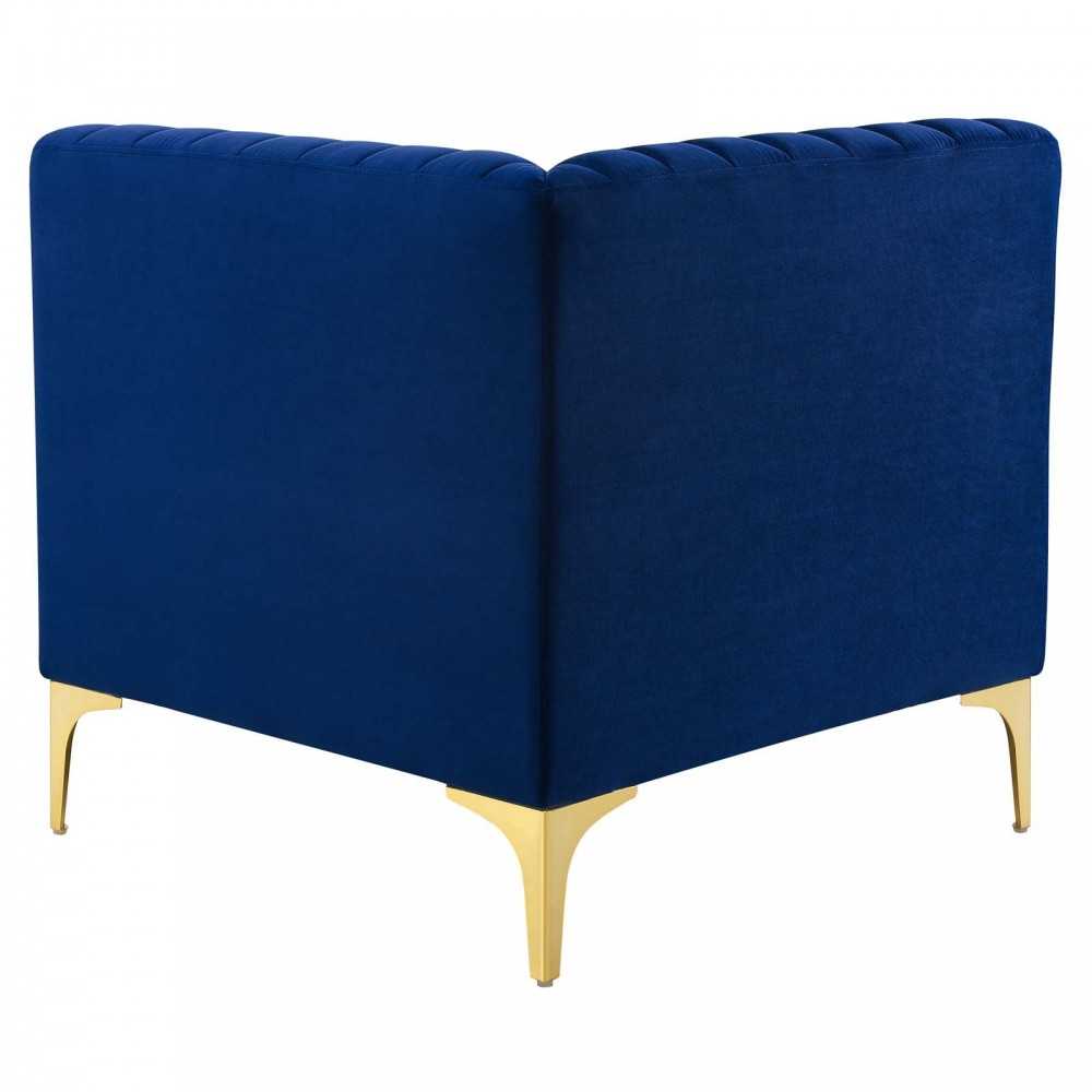 Triumph Channel Tufted Performance Velvet 	3-Seater Sofa, Navy