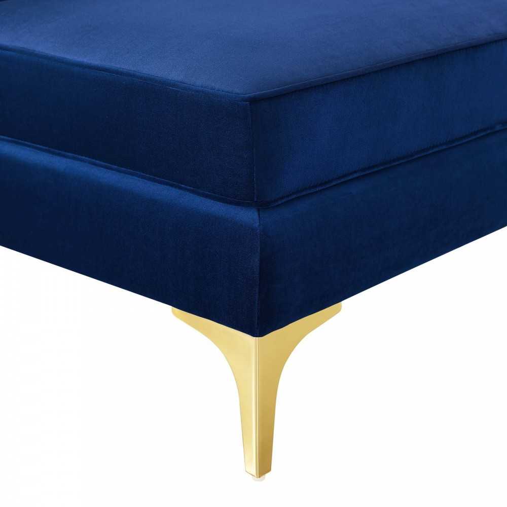 Triumph Channel Tufted Performance Velvet 4-Seater Sofa, Navy