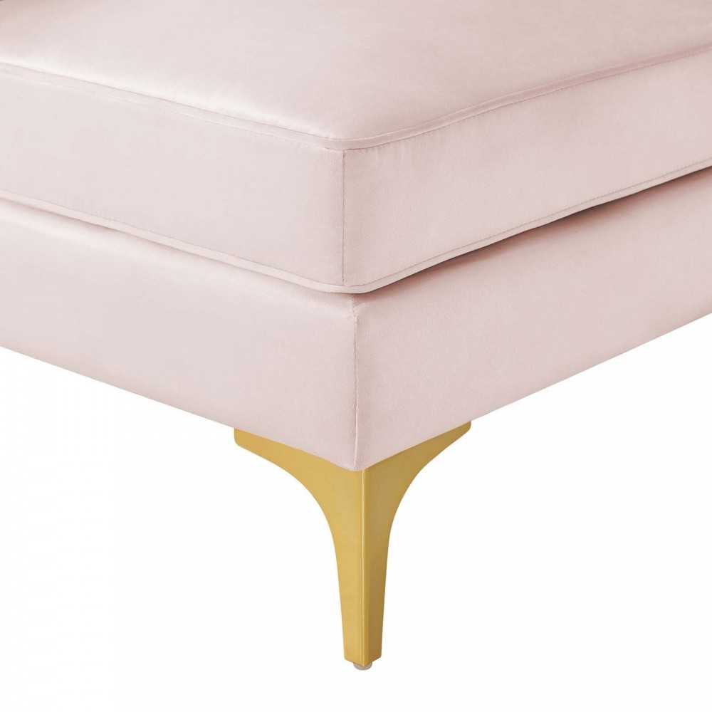Triumph Channel Tufted Performance Velvet 4-Seater Sofa, Pink