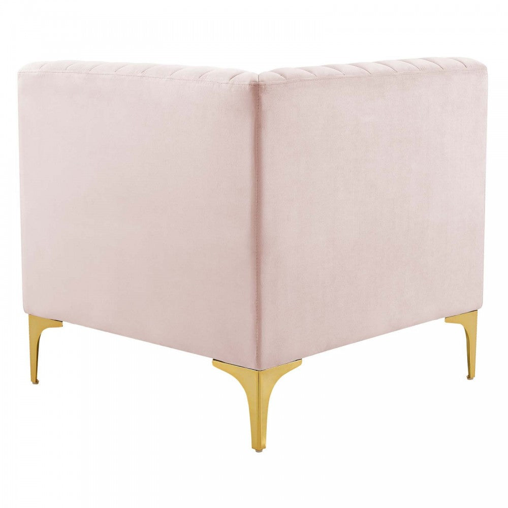 Triumph Channel Tufted Performance Velvet 4-Seater Sofa, Pink