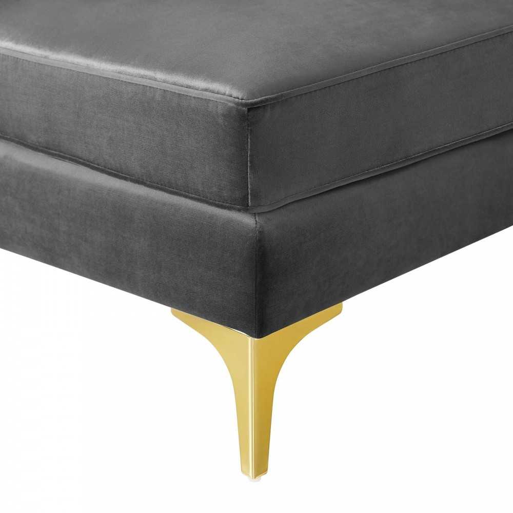 Triumph Channel Tufted Performance Velvet 4-Seater Sofa, Gray