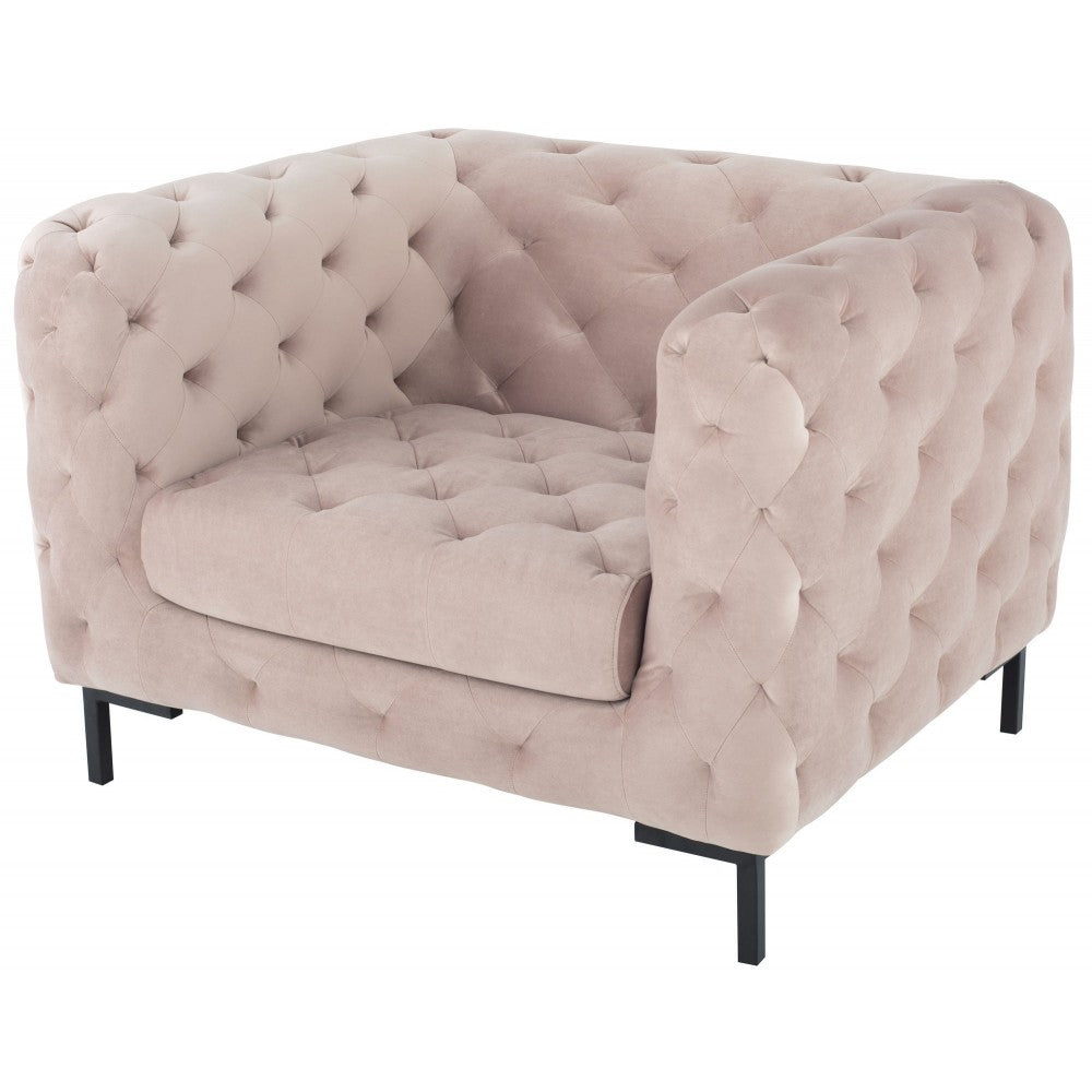 Tufty Blush Fabric Single Seat Sofa